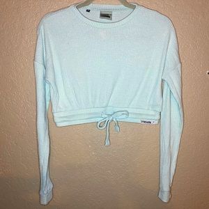 Gymshark Ribbed Cropped Tie Waist Long Sleeve Top